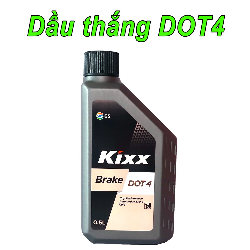 Dầu thắng Kixx Brake DOT 4 nhập khẩu chất lượng cao cho xe máy, ô tô (0.5L)