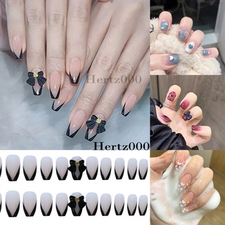 Set 24 Móng Tay Giả Đính Đá Kim Cương Nhân Tạo Chống Thấm Nước Thời Trang Z20-40