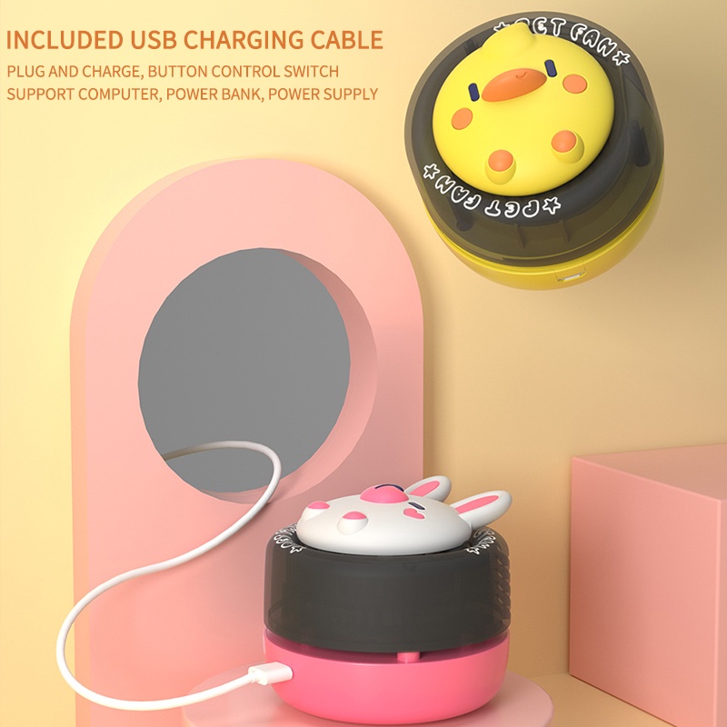 Quạt Đeo Cổ Cầm Tay Không Cánh Hoạt Hình Sạc usb Tiện Dụng