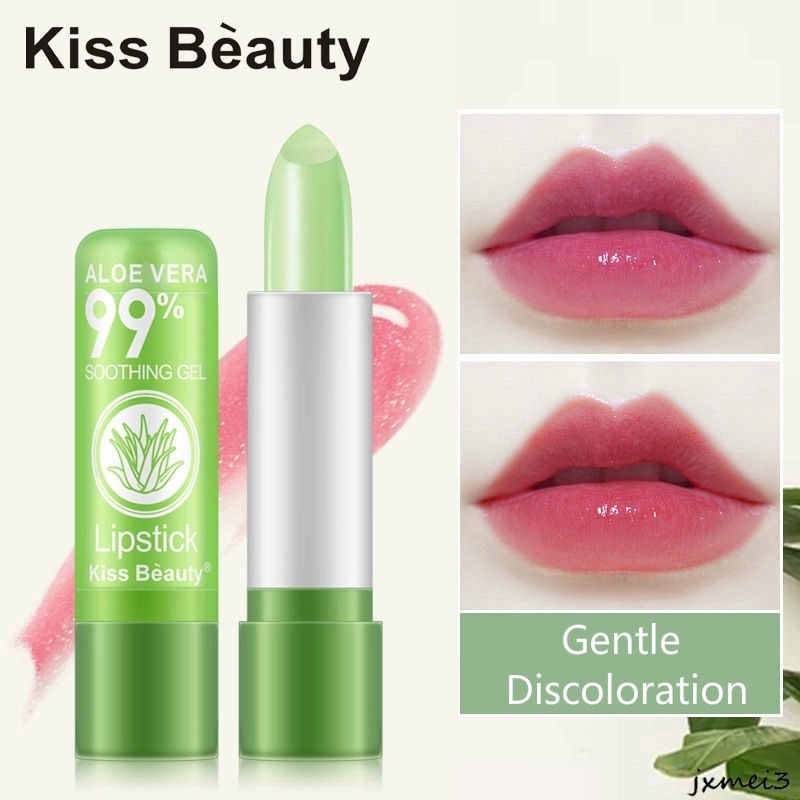[Hàng mới về] Son dưỡng môi KISS BEAUTY chiết xuất lô hội đổi màu theo nhiệt độ dưỡng ẩm kháng nước