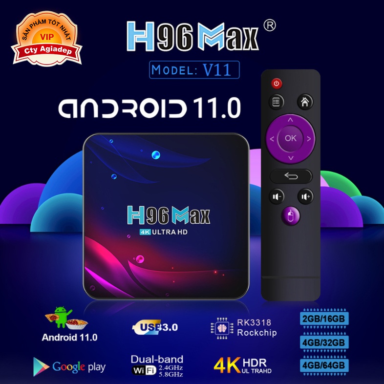 Tivibox Android 11 xịn H96max biến TV thường thành Tivi thông minh truy cập internet