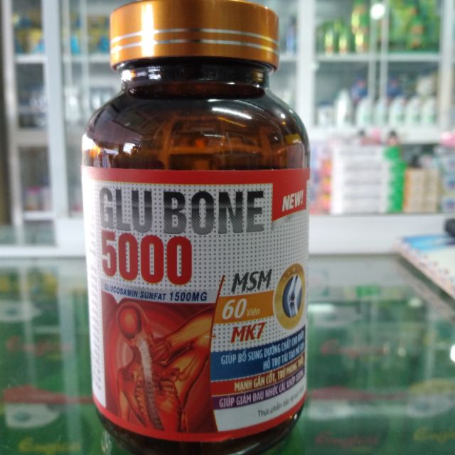 Tái tạo sụn khớp, giảm đau xương khớp GLU BONE 5000 hộp 60 viên