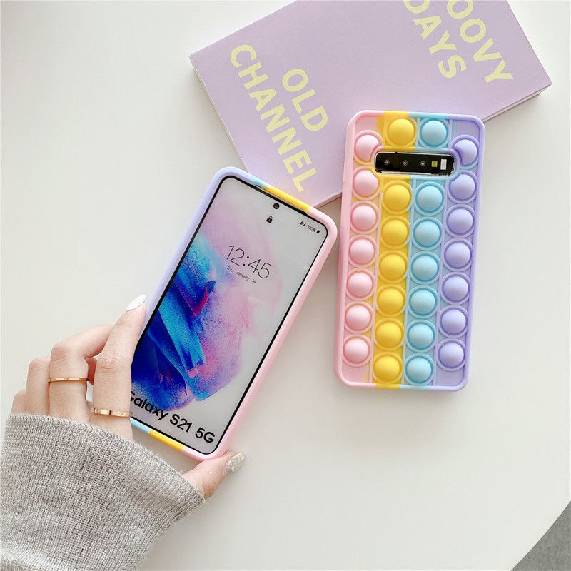 Ốp điện thoại nhấn bong bóng silicon mềm cho Samsung Galaxy J6 J4 J8 A6 Plus A7 2018 J4 J6 Prime