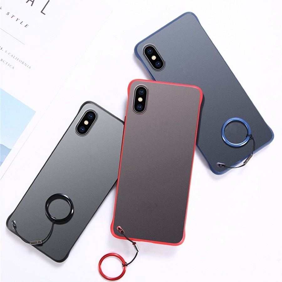 Ốp điện thoại trong suốt siêu mỏng không viền cho 7 8 Plus XS Max