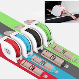 Dây sạc rút điện thoại đa năng 2 trong 1 cổng iphon và micro android