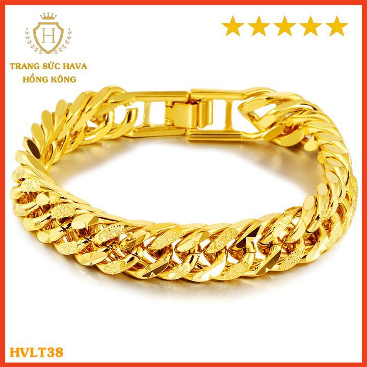 Lắc Tay Nữ Titan Xi Mạ Vàng Non 24k Cao Cấp, Vòng Tay Nữ Phong Cách Thời Trang Cá Tính Trẻ Trung - HVLT37