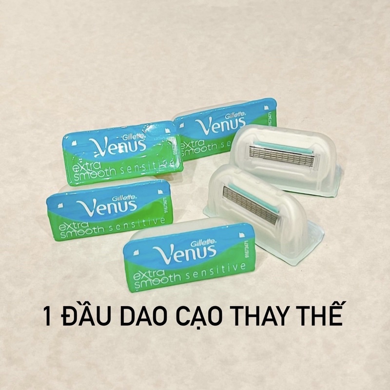 Dao cạo + đầu dao thay thế Gillette Venus Razor loại 5 LƯỠI cao cấp (XANH)