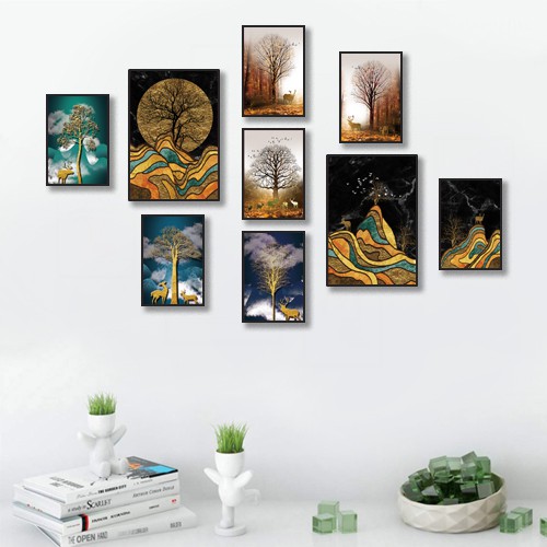Bộ 9 Tranh Treo Tường Phòng Khách Đẹp Mắt, Nghệ Thuật, Hiện Đại mới nhất 2021 | Tranh Decor 3H | BigBuy360 - bigbuy360.vn