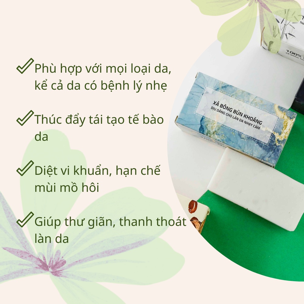Xà bông bùn khoáng dưỡng da Pơ Lang bánh 100gam