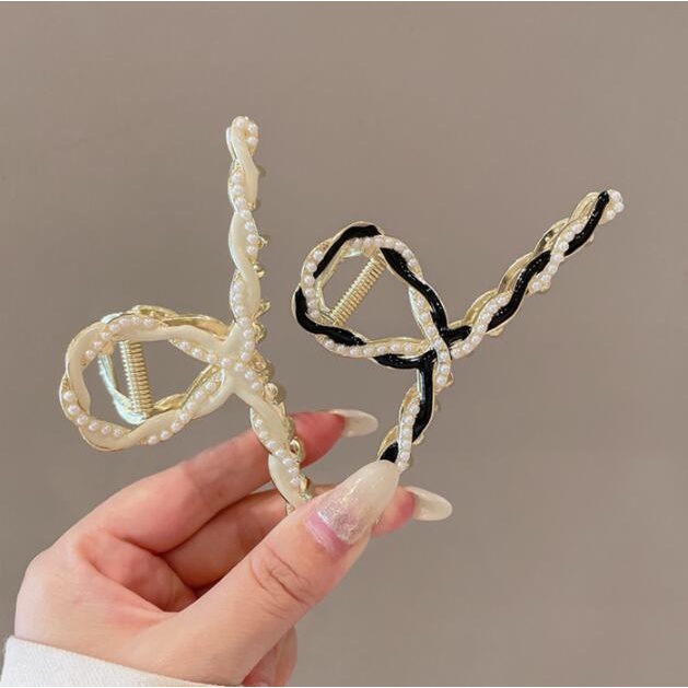 Kẹp TóC HìNh Cá MậP ĐíNh NgọC Trai Giả ThờI Trang Cho Nữ