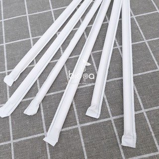 Ống hút giấy có vỏ bọc phi 6 thích hợp cho đồ uống take away - hàng Việt Nam (combo 300 ống) có bao gói giữ vệ sinh