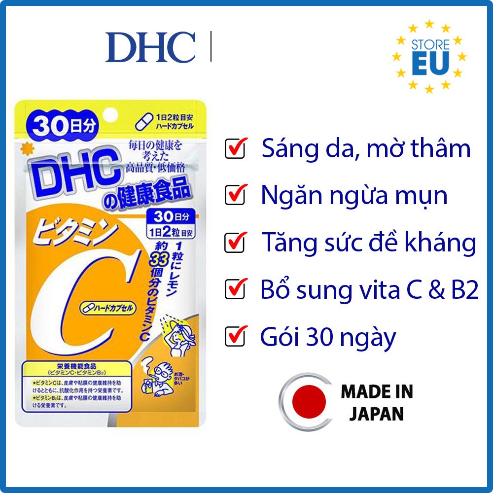 Viên Uống DHC Bổ Sung Vitamin C 30 Ngày 60 Viên Vitamin C Hard Capsules (30 Days Supply)