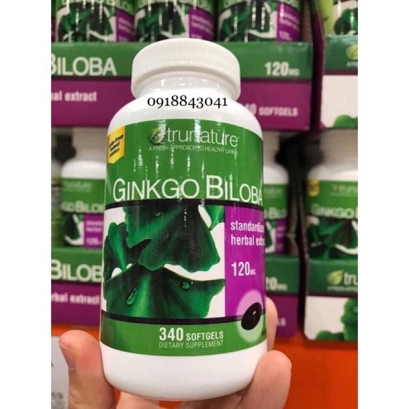Viên uống bổ não Ginkgo Biloba 120mg Trunature 340 viên