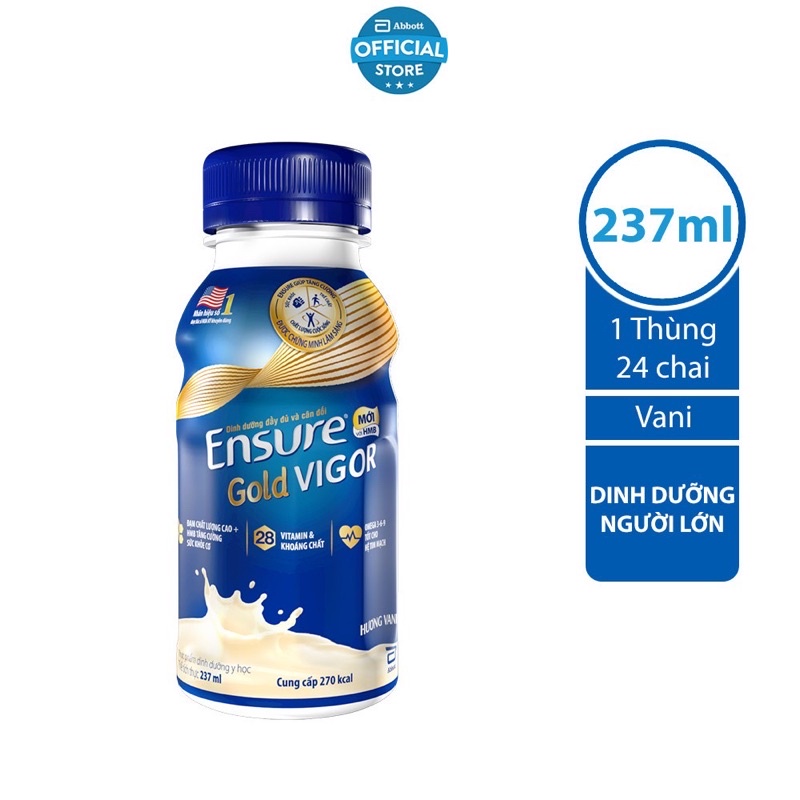 Thùng 24 chai sữa nước Ensure gold vigor 237ml