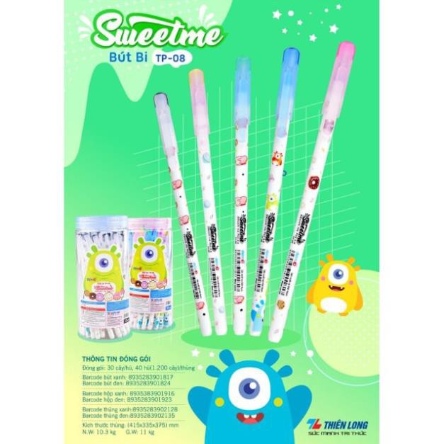 10 chiếc Bút Bi Đùn  Điểm 10 Thiên Long TP-08 Sweetme Nét 0.6mm