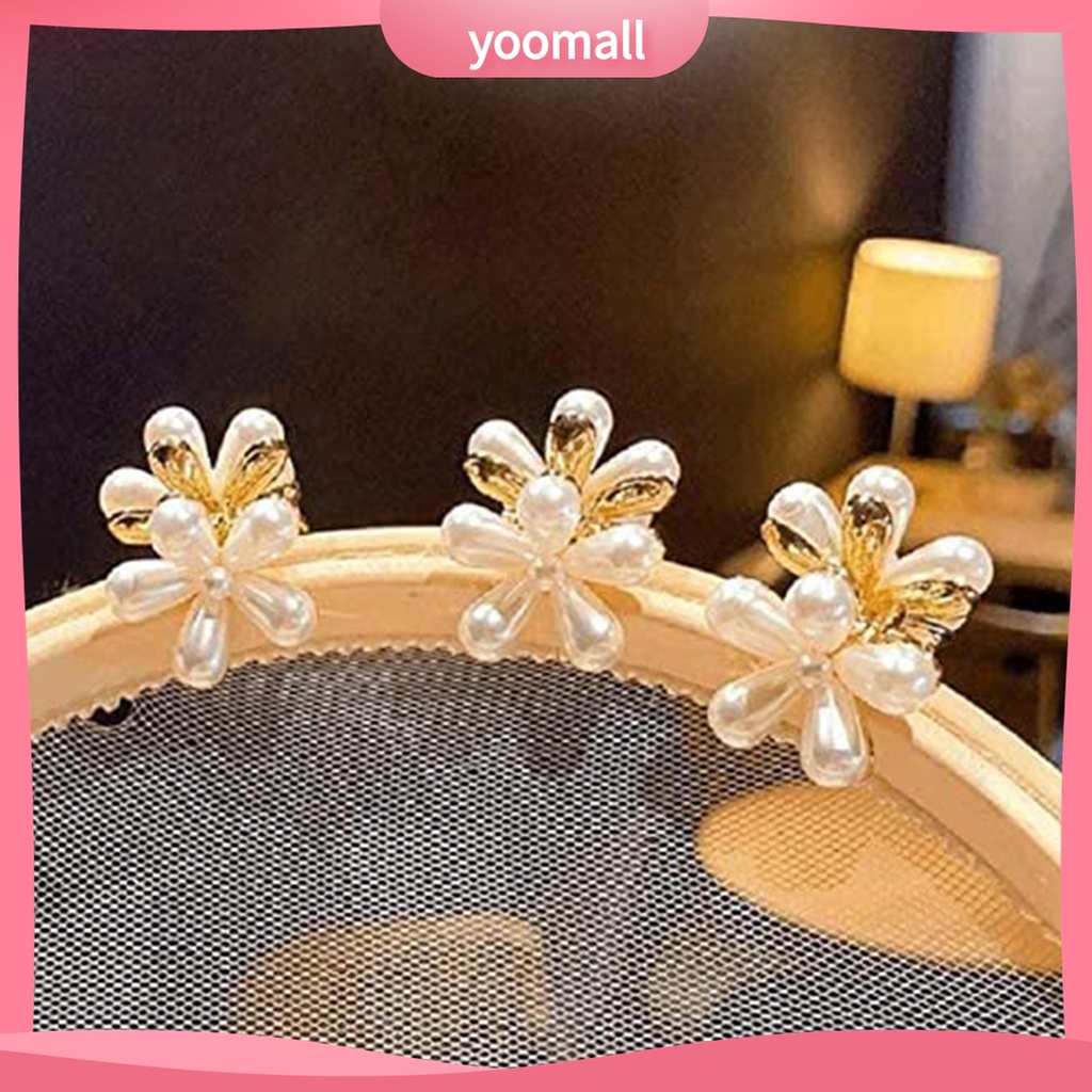 Yomall♡ Trâm Cài Tóc Hình Hoa Đính Ngọc Trai Nhân Tạo Thời Trang
