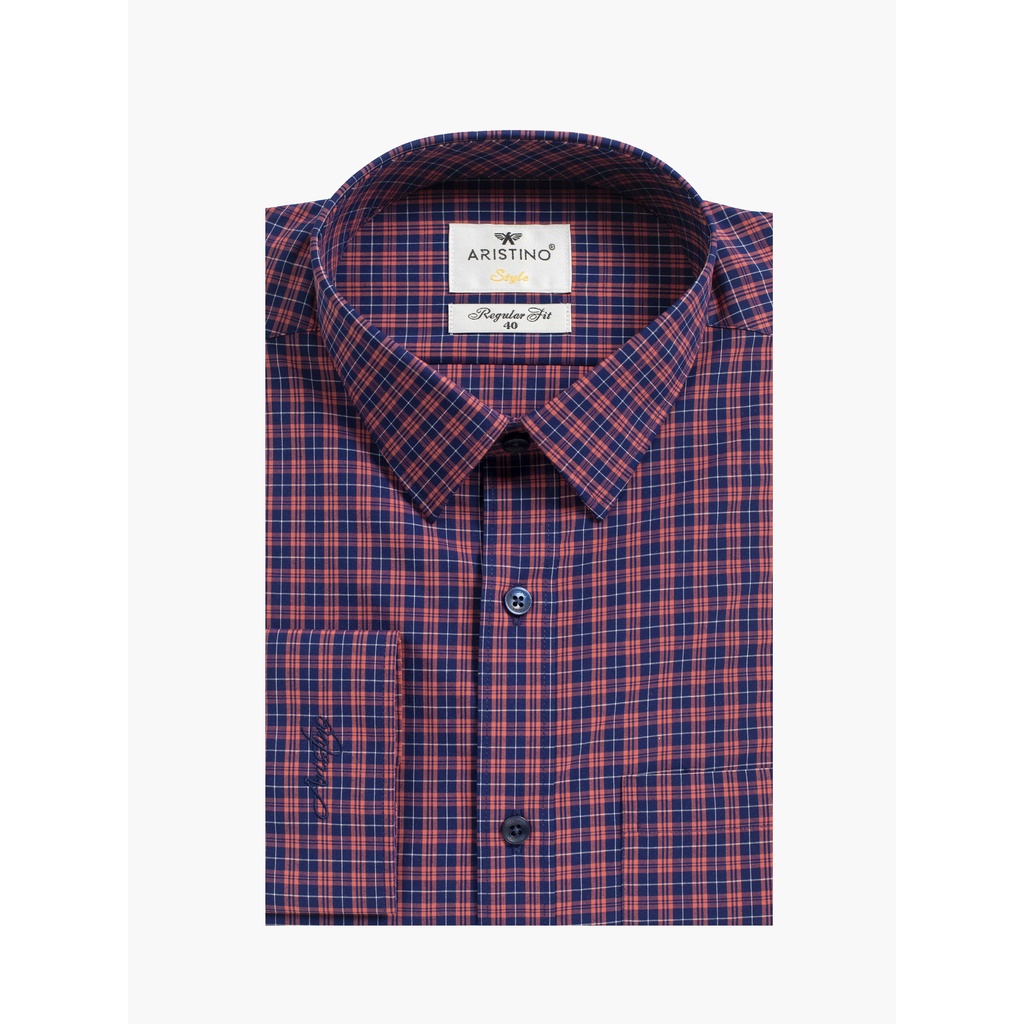 [MẪU MỚI] Áo sơ mi nam dài tay ARISTINO dáng Regular fit suông nhẹ, họa tiết kẻ caro nổi bật, nam tính - ALS22601