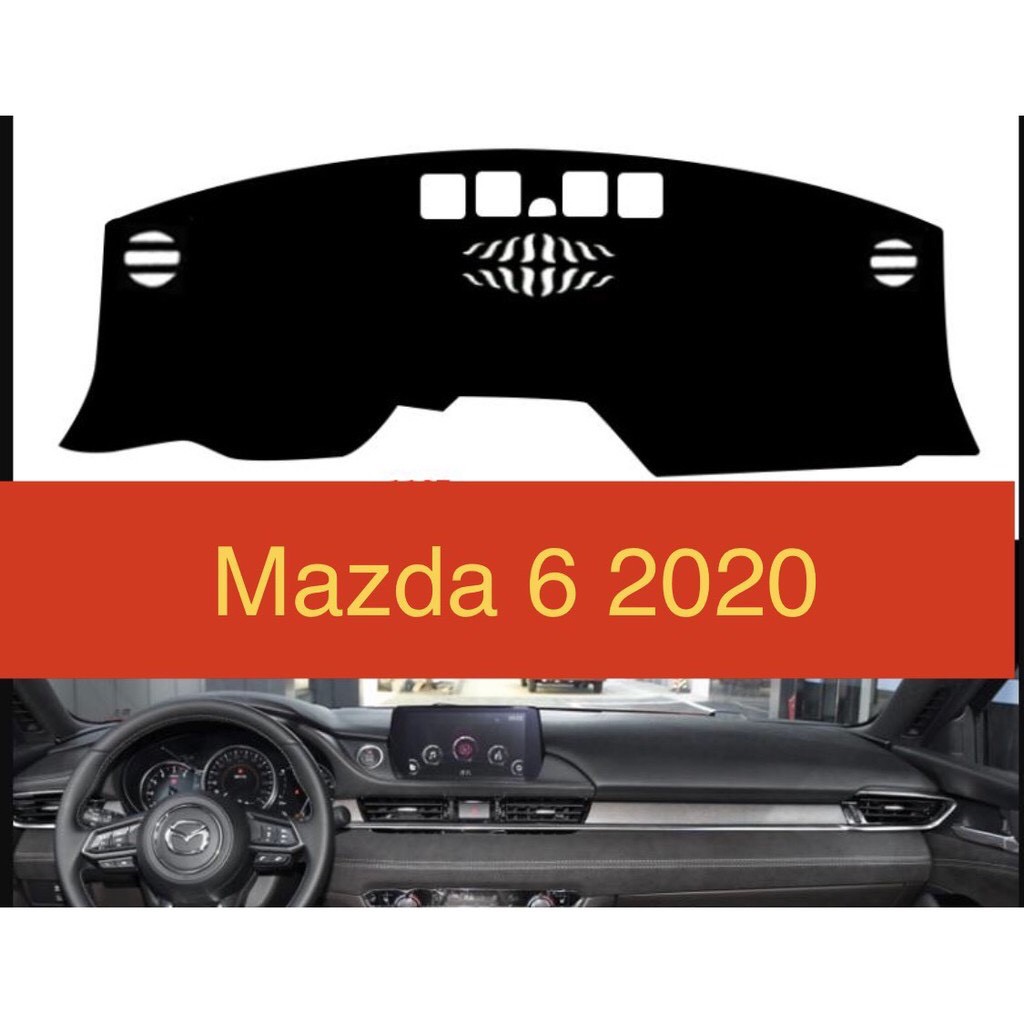 Thảm taplo da vân carbon cao cấp Mazda6 2020 (Bản không có HUD)
