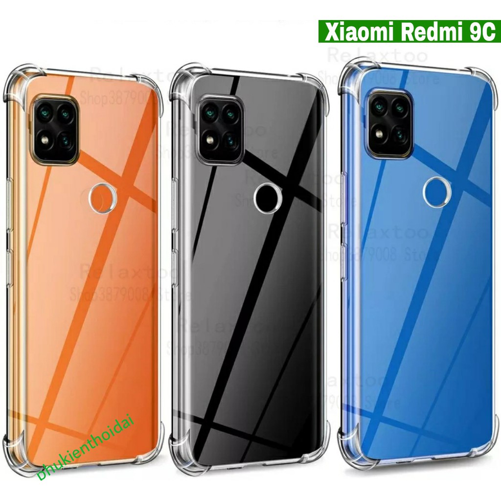 Ốp lưng Xiaomi Redmi 9C / Redmi 10C / Rredmi A1 / Redmi 12C dẻo trong suốt lồi 4 góc chống sốc
