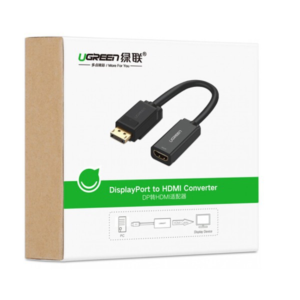 Cáp chuyển Displayport to HDMI hỗ trợ 4Kx2K Ugreen 40363-Hàng Chính Hãng