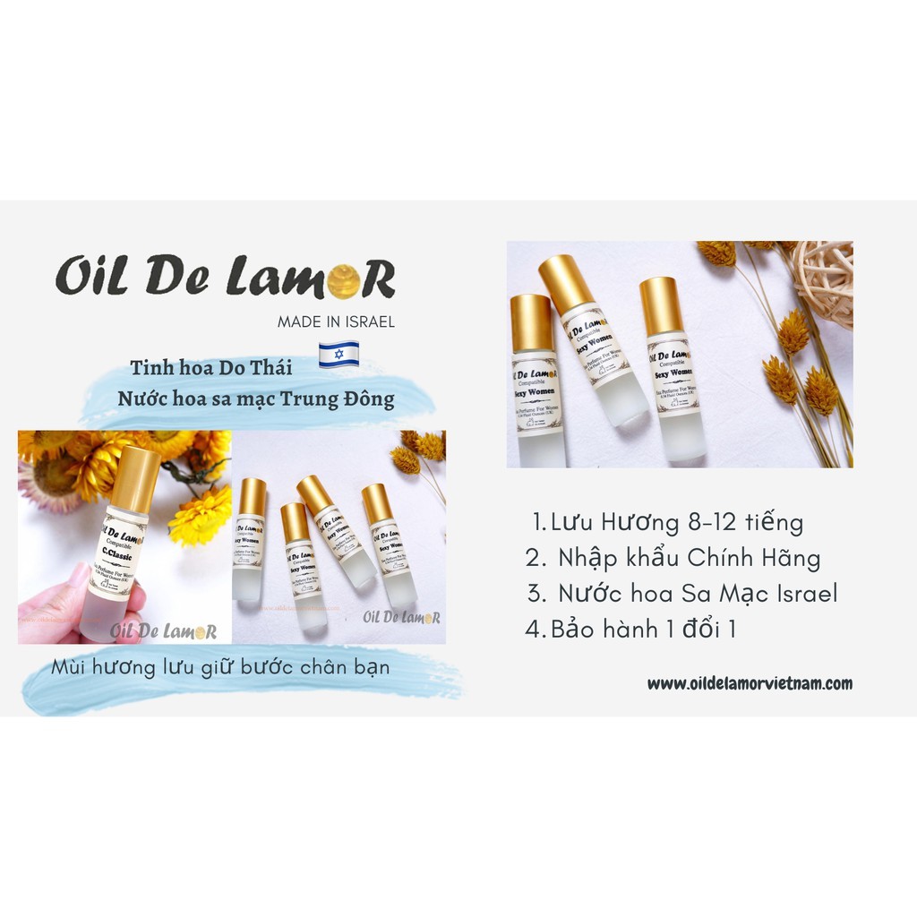 Nước Hoa nữ OilDeLamor các loại- Tinh dầu Nước Hoa Israel Chính Hãng( perfume of Israel for women) | Thế Giới Skin Care