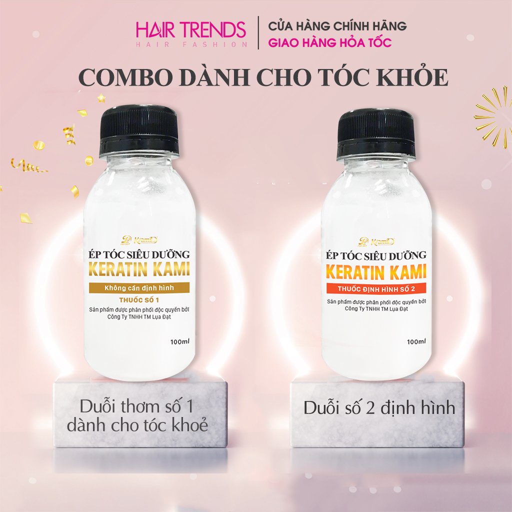 Combo ép tóc KAMI, duỗi tóc siêu dưỡng keratin phục hồi tóc tại nhà không cần định hình (Size nhỏ)