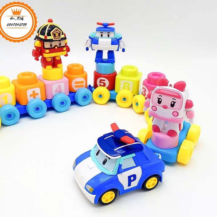 Đồ Chơi Xếp Hình Poli Xanh ,Hồng 34 Chi Tiết Lớn Giúp Bé Phát Triển Tư Duy  An Kids