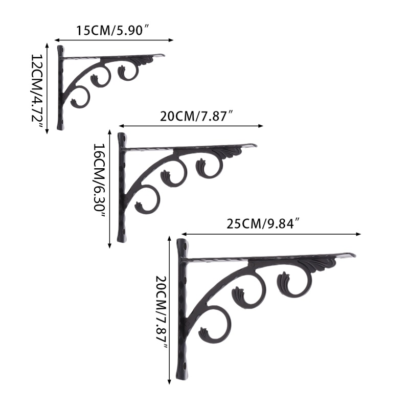 Set 2 giá đỡ kệ gắn tường hình tam giác bằng kim loại