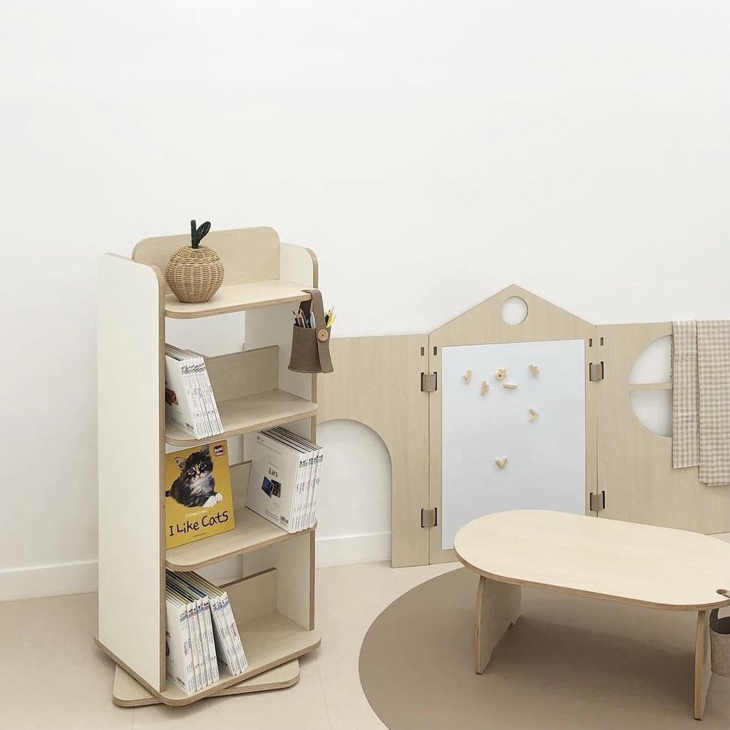 Giá sách gỗ đế xoay