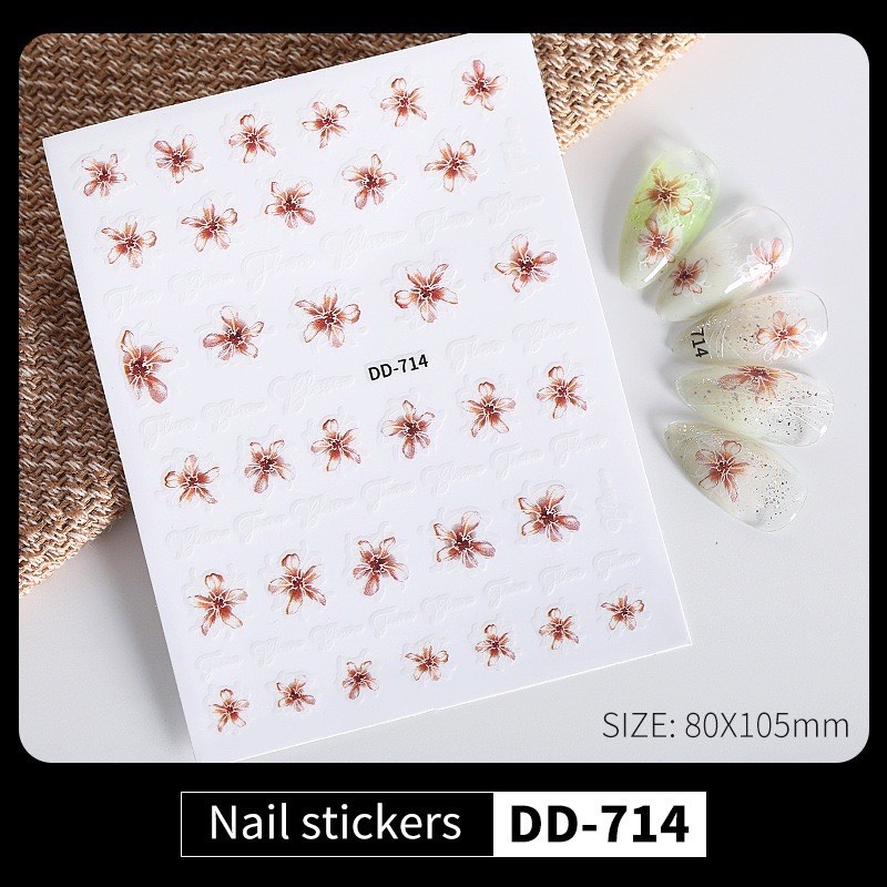 Sticker hoa dán móng tay nail mẫu 3d mới