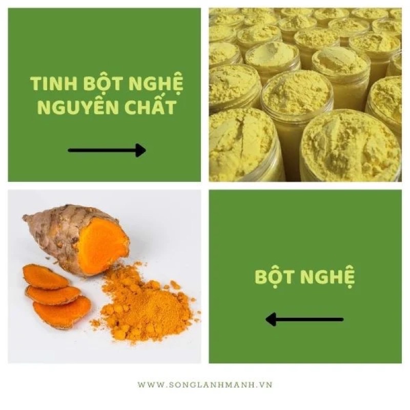 Tinh bột nghệ nguyên chất từ củ nghệ tươi nhà làm, hỗ trợ tiêu hoá, làm đẹp da 250gr Tiệm Ông Nhà Tui