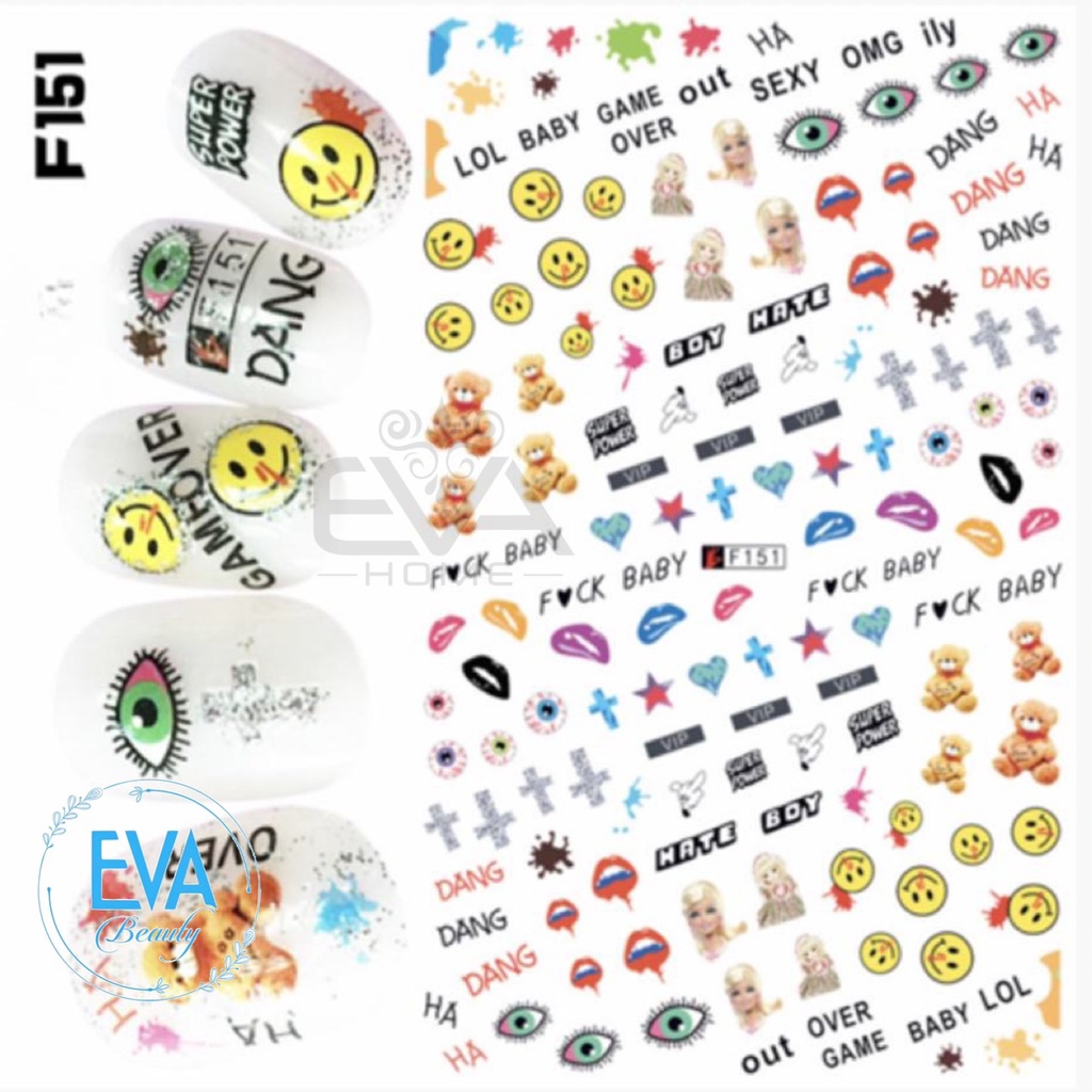 Decal Dán Móng Tay 3D Nail Sticker Chủ Đề Lễ Hội Ma Halloween Doki Doki F421 F255 F254