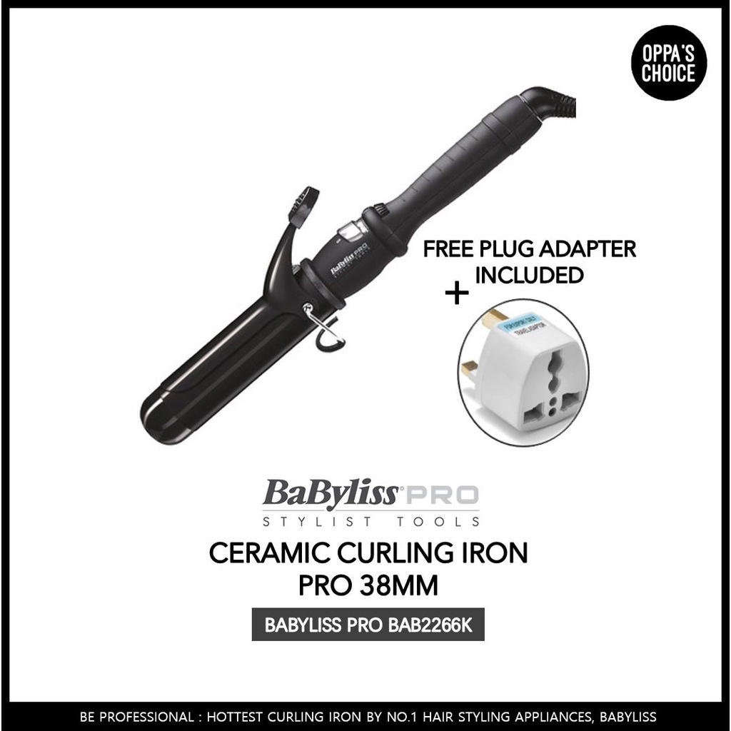 BABYLISS PRO CERAMIC DIAL-A-HEAT CURLING IRON 38mm (BAB2266K)