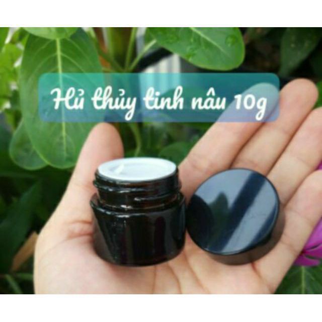 Hũ Chiết Mỹ Phẩm ❤ TRÙM SỈ ❤ Hũ Chiết Kem Thủy Tinh Nâu 10g,15g,20g,30g,50g,100g chiết mỹ phẩm , phụ kiện du lịch