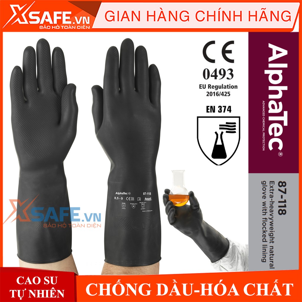 Găng tay chống hóa chất Marigold G17K chống hóa chất Axid nguy hiểm, độ linh hoạt cao, lớp lót cotton chống hầm bí