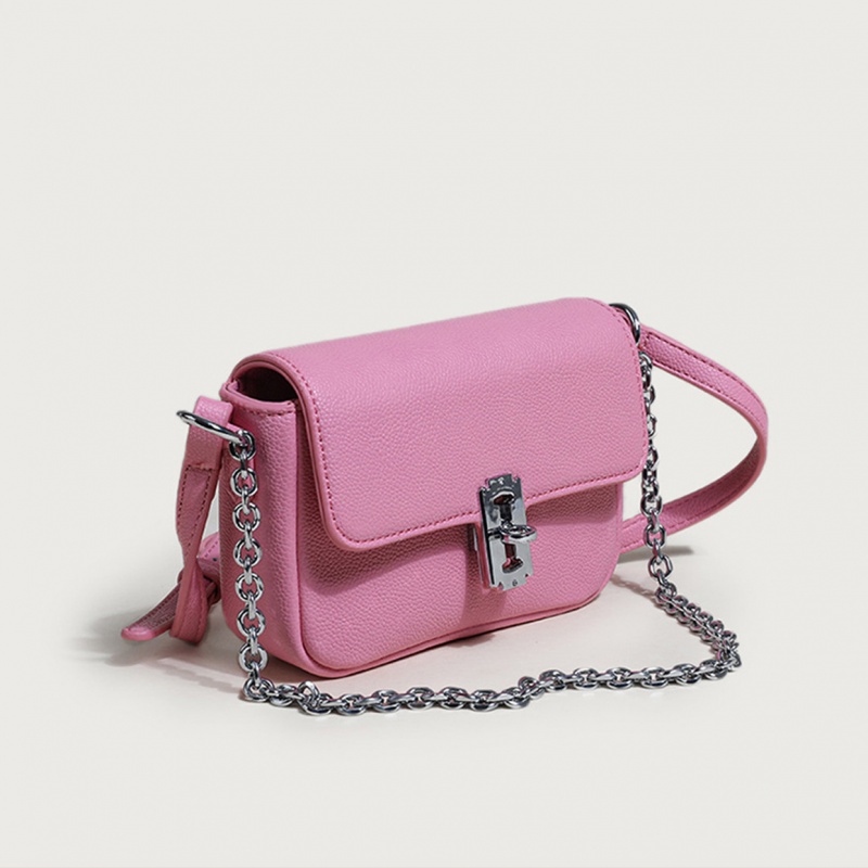 Túi đeo chéo mini góc vuông màu trơn có khóa phong cách 2022 mới sành điệu cho nữ