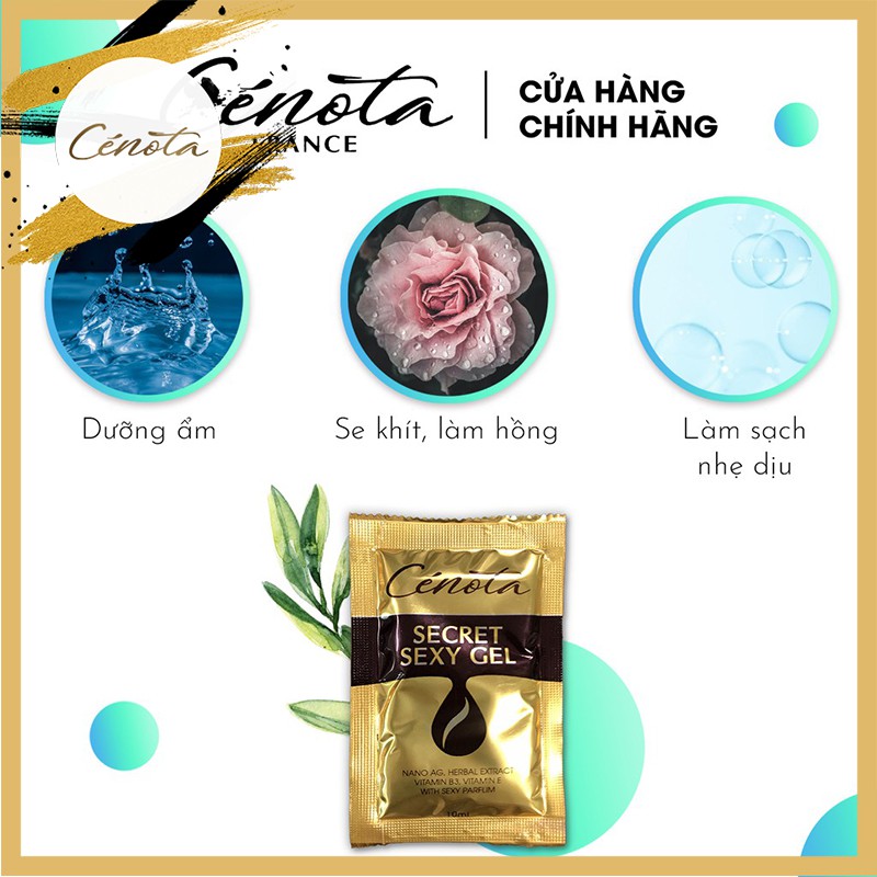 Gói dung dịch vệ sinh phụ nữ Cenota Secret Sexy Gel 10ml, dung dịch vệ sinh làm hồng mịn se khít vùng kín - C37A