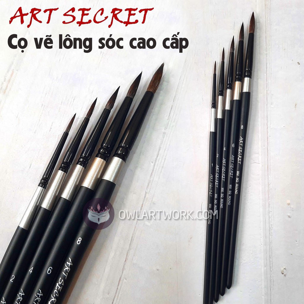 [CHÍNH HÃNG] Cọ Vẽ Đầu Tròn Lông Sóc Art Secret 950R
