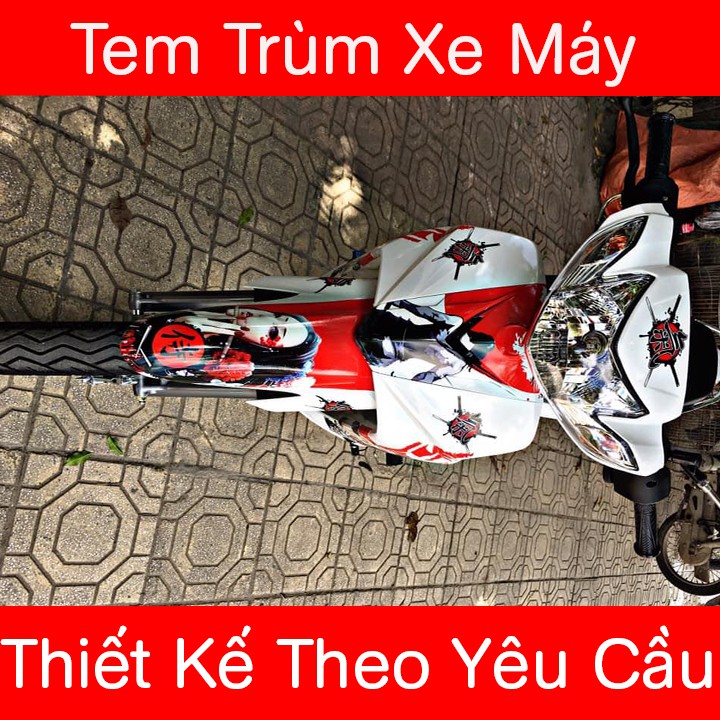 Tem Trùm Xe Blade Samurai Đỏ Trắng