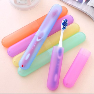 Dụng cụ đựng bàn chải du lịch nhựa nhám nhỏ gọn - Màu ngẫu nhiên