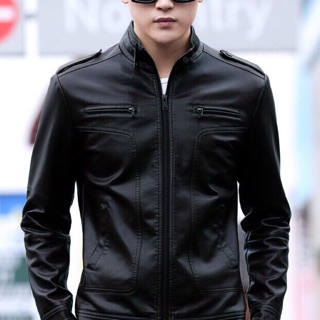 Áo da simili lốt lông cao cấp phong cách Hàn Quốc