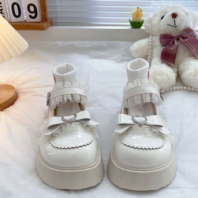 SẴN  GIÀY LOLITA NƠ PHONG CÁCH TIỂU THƯ DỄ THƯƠNG ĐÁNG YÊU ĐẾ CAO 5CM