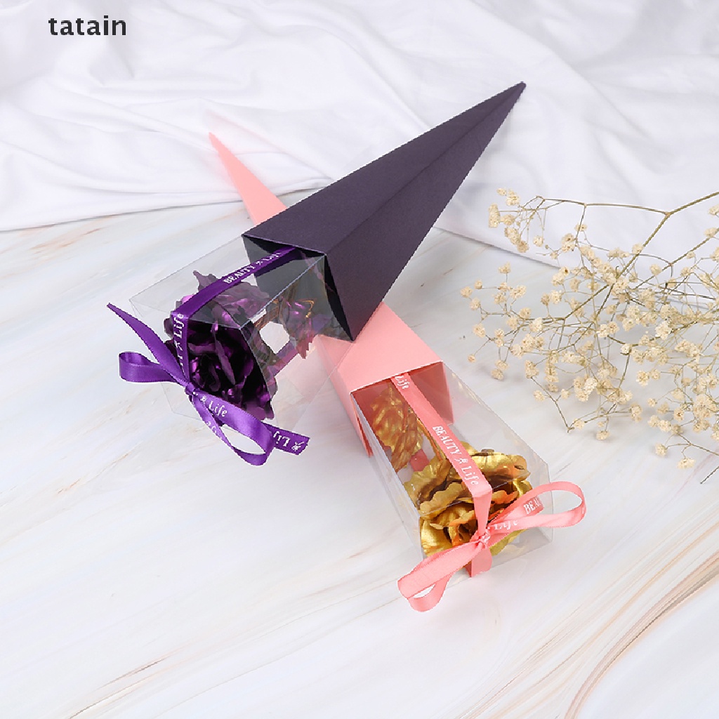[TAT] 24k gold rose flower long stem golden dipped flower valentine's day lovers' gift CVX