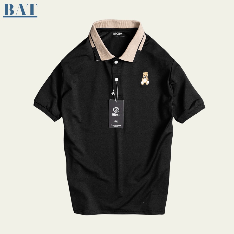 Áo Thun polo Nam cổ bẻ thêu teddy thời trang nam BAT vải cá sấu cotton phong cách thời trang Hàn Quốc.