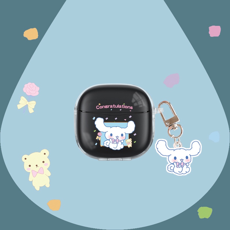 Vỏ Bảo Vệ Hộp Sạc Tai Nghe Soundpeats Air3 Bằng TPU Trong Suốt Chống Rơi Chống Trầy Hình Chú Chó Snoopy Đáng Yêu Kèm Móc Khóa