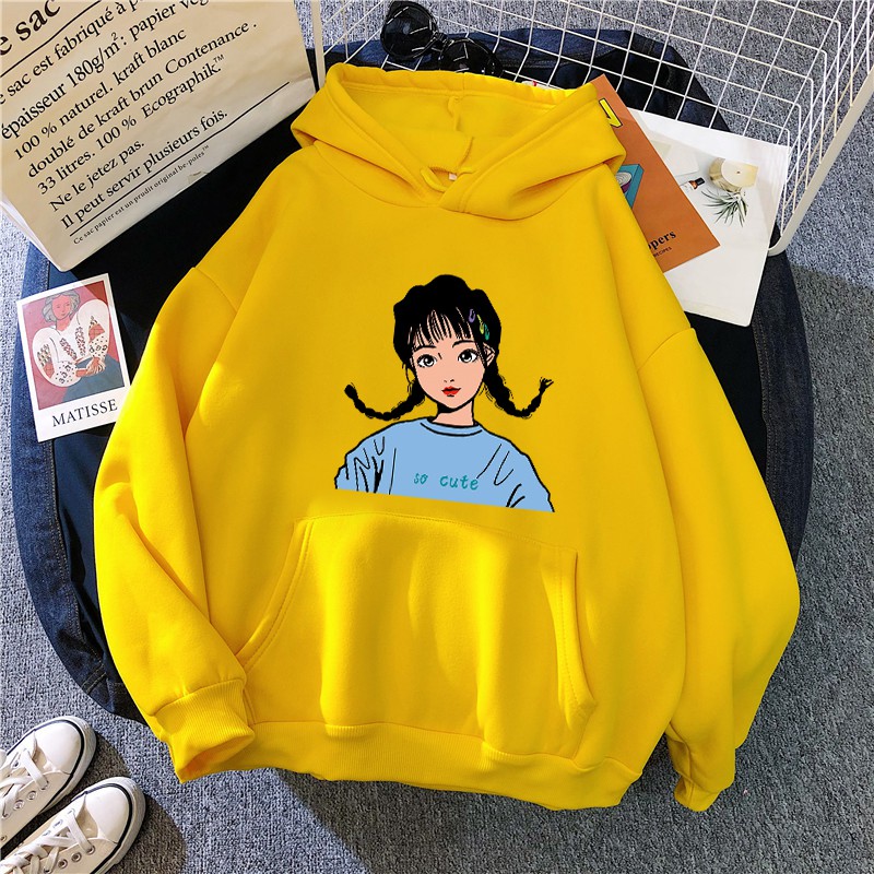 Áo hoodie dài tay phong cách Hàn Quốc thời trang dành cho nữ