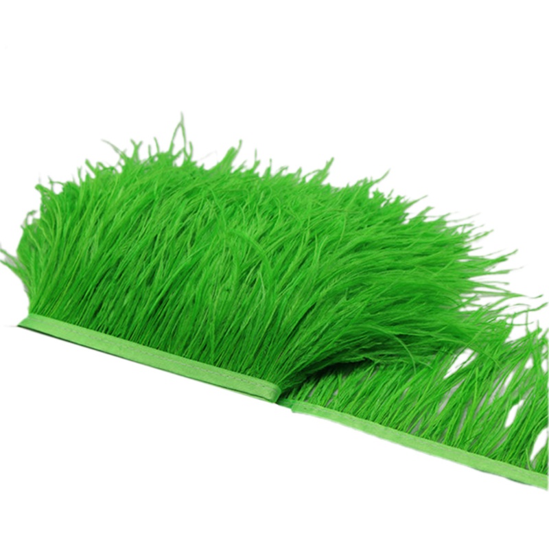 Cuộn dây ruy băng đính lông đà điểu 8-10cm dài 1m dùng trang trí tiệc cưới