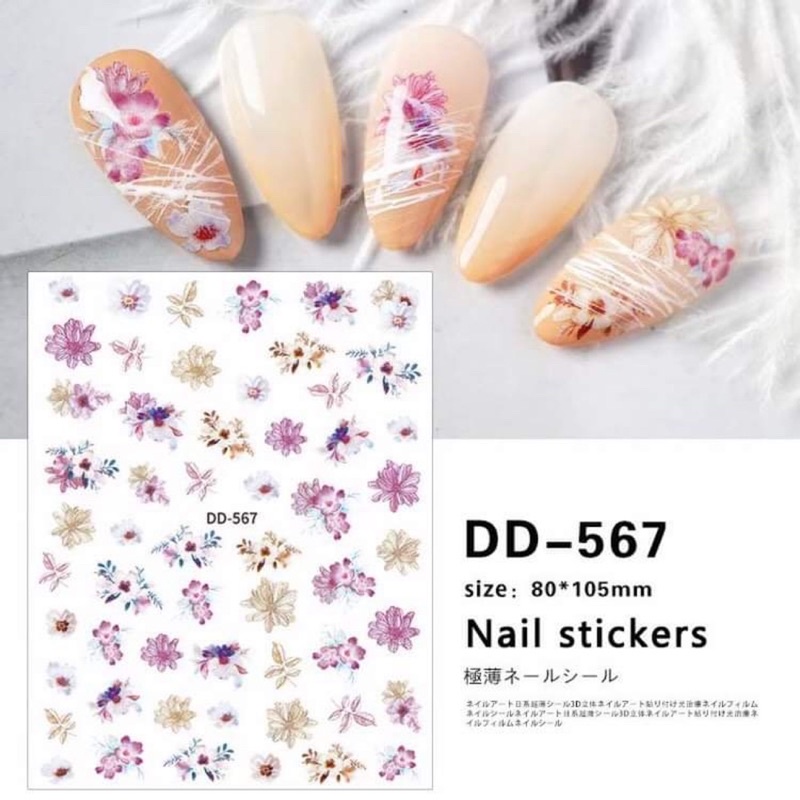 Sticker,hình dán móng hoa bướm trang trí nail