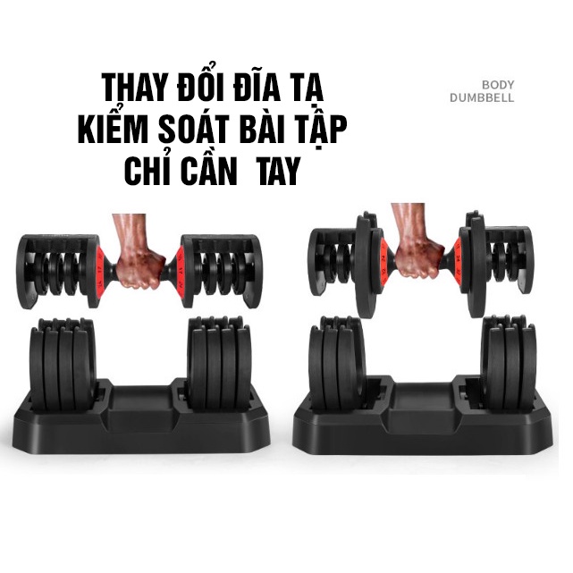TẠ TAY CAO CẤP JOBUR snd 552 -Tạ đơn điều chỉnh khóa số từ 2-25kg