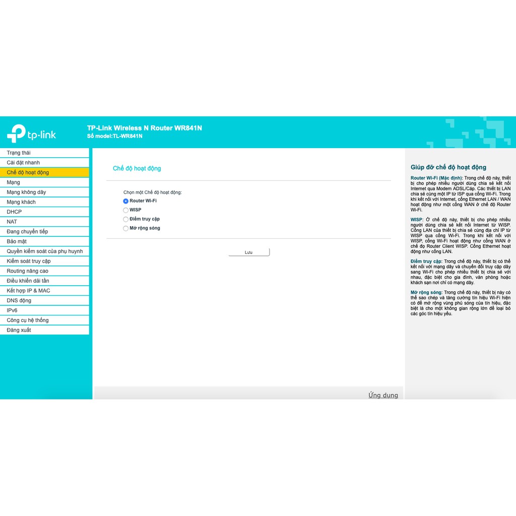 TP-Link N 300Mbps Bộ phát wifi không dây (Thiết bị mạng) - TL-WR841N (Tiếng Việt) - Hàng Chính Hãng
